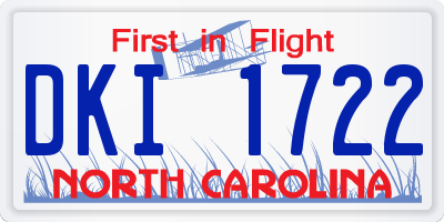 NC license plate DKI1722