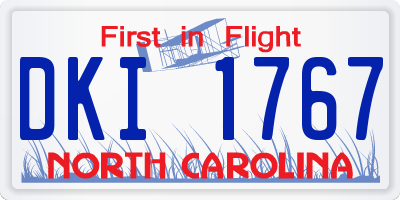 NC license plate DKI1767