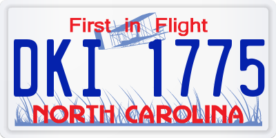 NC license plate DKI1775
