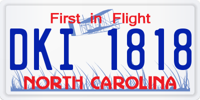 NC license plate DKI1818