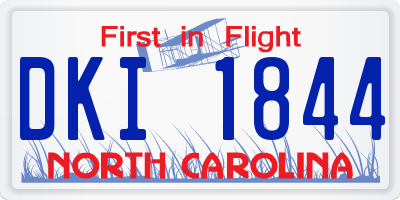 NC license plate DKI1844