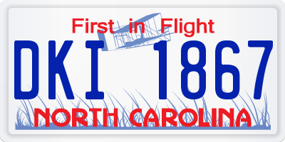 NC license plate DKI1867