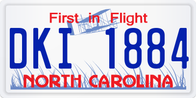NC license plate DKI1884