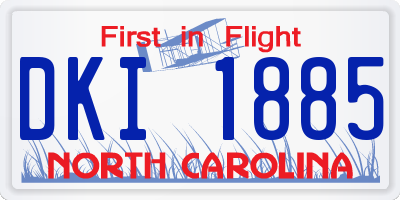 NC license plate DKI1885