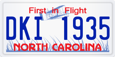 NC license plate DKI1935