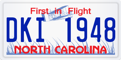 NC license plate DKI1948