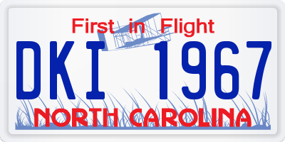 NC license plate DKI1967