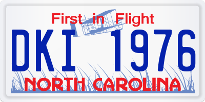 NC license plate DKI1976