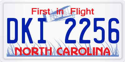 NC license plate DKI2256