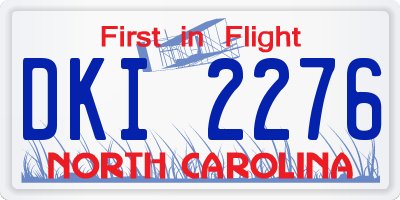 NC license plate DKI2276