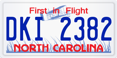 NC license plate DKI2382