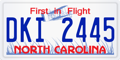 NC license plate DKI2445