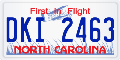 NC license plate DKI2463