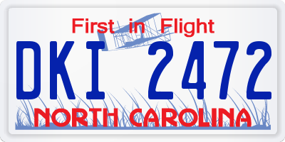 NC license plate DKI2472