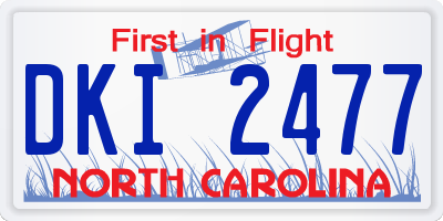 NC license plate DKI2477