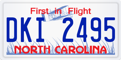 NC license plate DKI2495