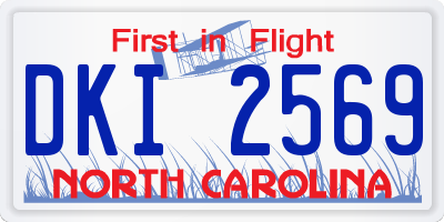 NC license plate DKI2569