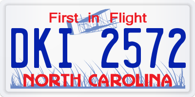 NC license plate DKI2572