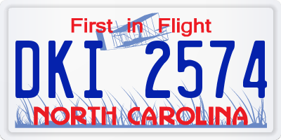NC license plate DKI2574
