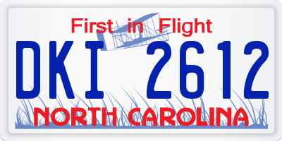 NC license plate DKI2612