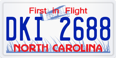 NC license plate DKI2688