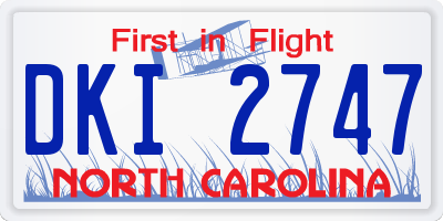 NC license plate DKI2747