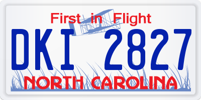 NC license plate DKI2827