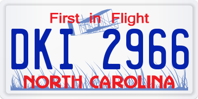 NC license plate DKI2966