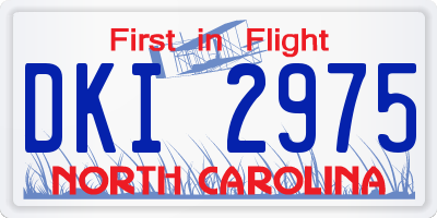 NC license plate DKI2975