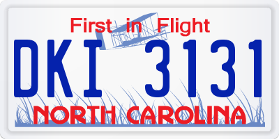 NC license plate DKI3131