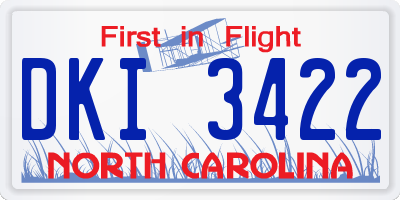 NC license plate DKI3422