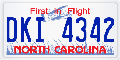 NC license plate DKI4342