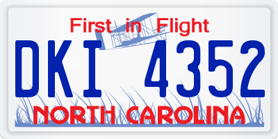 NC license plate DKI4352