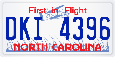 NC license plate DKI4396