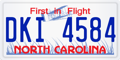 NC license plate DKI4584