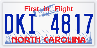 NC license plate DKI4817