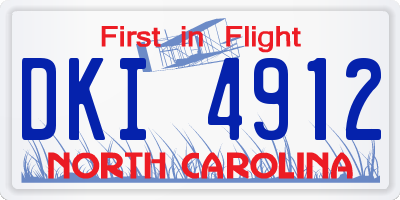 NC license plate DKI4912
