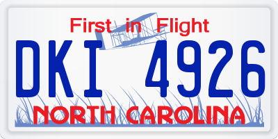 NC license plate DKI4926