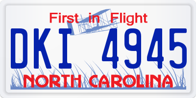 NC license plate DKI4945