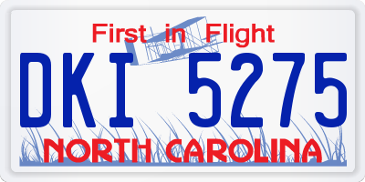 NC license plate DKI5275