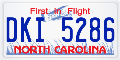 NC license plate DKI5286