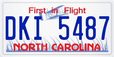 NC license plate DKI5487