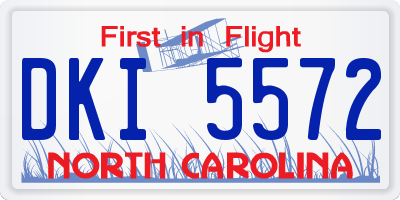 NC license plate DKI5572