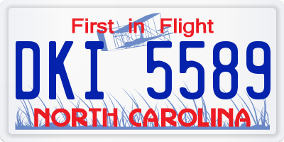 NC license plate DKI5589