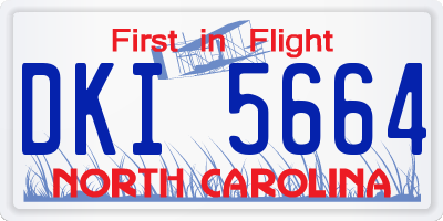 NC license plate DKI5664