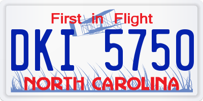 NC license plate DKI5750