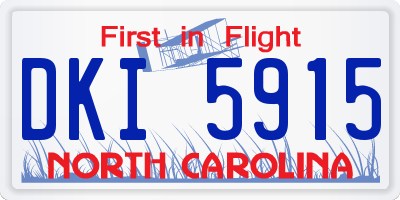NC license plate DKI5915