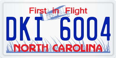 NC license plate DKI6004