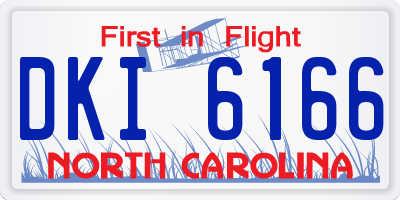 NC license plate DKI6166