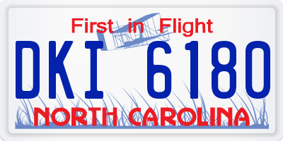 NC license plate DKI6180